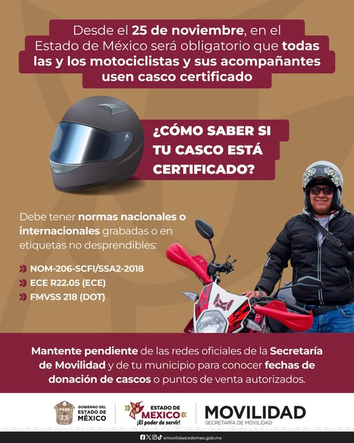¿Tu casco te protege o es solo un adorno? Lo que el Edoméx exige a los motociclistas.