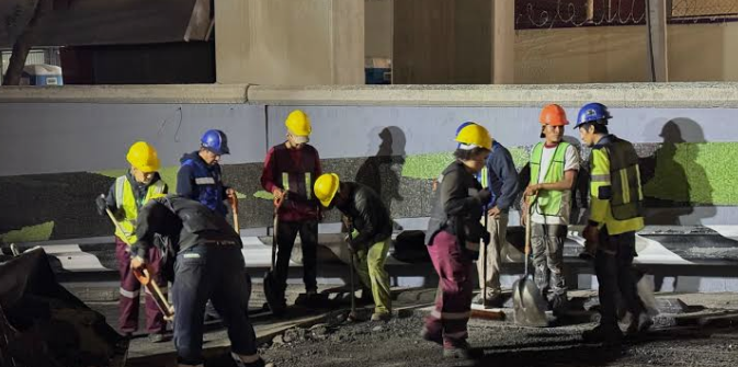 cuadrilla de trabajadores nocturnos